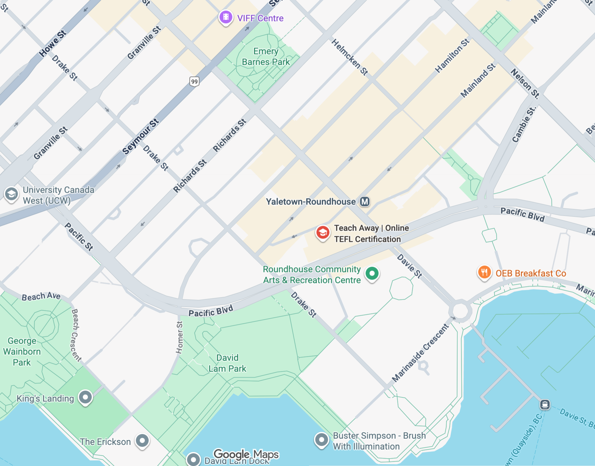 Teachaway Vancouver Location Map
